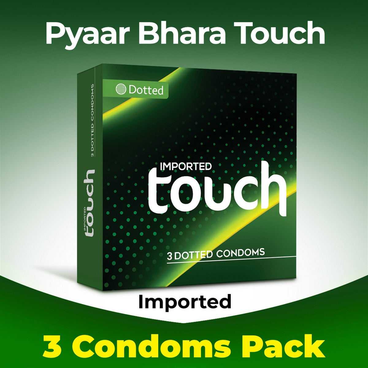 Imported Touch Premium Condoms - 3 Pack | Long-Lasting, Ribbed, Dotted & Strawberry Options | 50% OFF & Free Delivery