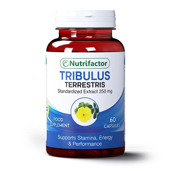 Nutrifactor Tribulus Terrestis Extract (250 mg) - 60 Capsules | Boosts Stamina, Energy & Performance | 50% OFF & Free Delivery